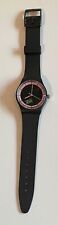 Vintage Cherry 7UP Watch Black Advertising Wristwatch Plastic 1990s Wind-Up picture