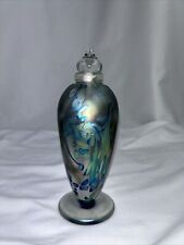 Robert Eickholt Art Glass Perfume 6.5” Bottle PFTCH Iridescent Oil Spill 1993 picture
