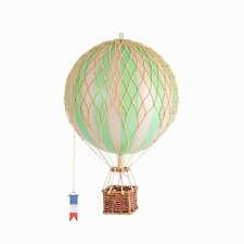 Handcrafted Hot Air Balloon Decor - Green Stripes - Unique Hanging Decoration picture