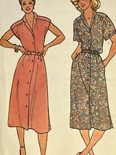 1980s Vintage BUTTERICK Pattern 6519 DRESSES Plus Size 14-16-18 Bust 36-40 UC FF picture
