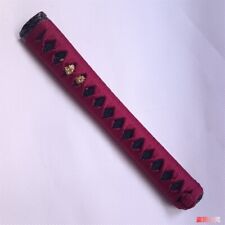 26cm Tsuka Handle Red Ito Alloy Kashira Fuchi Menuki Japanese Katana Sword Parts picture