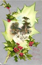 Hearty Christmas Wishes Picturesque River Scene Postcard picture
