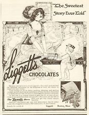 1910 Rexall Stores Liggett's Chocolates Boston MA Candy Box Vintage Magazine Ad picture