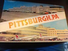 Pittsburgh Pa airports vintage postcard a65 picture