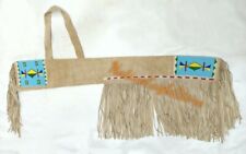 Handmade Old American Lakota Style Sioux Beaded Suede Hide Rifle Sheath NRF33 picture