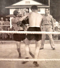 1942 WWII Soldiers Boxing Match US Military Paratroopers 82nd Airborne Photo2 picture