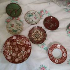 Lot Of 7 Small Oriental Asian Decor Saucers Porcelain And Metals China GoldImari picture