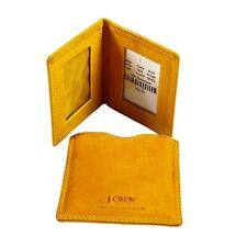 J Crew Travel Picture Frame Leather Yellow Bifold w Case 2.75”x2” England picture