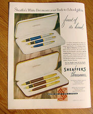 1948 Sheaffer's Fountain Pen Ad White Dot Sets Threesomes picture
