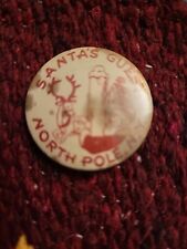 Vintage Santa's Guest North Pole New York Souvenir Pin Pinback Button picture