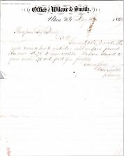 c1865 Wilcox & Smith Utica New York NY Letterhead Antique Paper Ephemera picture