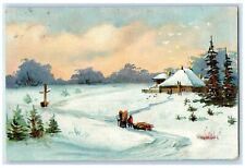 c1910's House Scene Winter Pine Trees Tuck's Madison South Dakota SD Postcard picture
