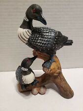Loon Pair on log figurine picture