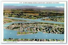 c1940's Olympic Rowing Course Alamitos Bay Long Beach California CA Postcard picture