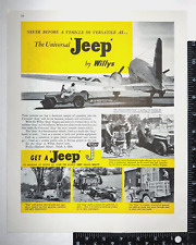 1945 Willys Jeep - TWA Airplane Vintage Print Ad LARGE FORMAT 13