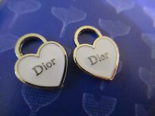 DIOR 2 ZIP PULL  charm  14x17MM WHITE, SILVER   tone,   THIS IS FOR 2 picture