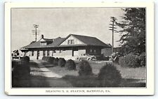 1930s HATFIELD PA READING RAILROAD STATION TRAIN DEPOT UNPOSTED POSTCARD P4190 picture