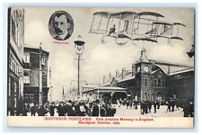 1909 First Aviation Meeting Blackpool England Delagrange Biplane Postcard Fs19 picture