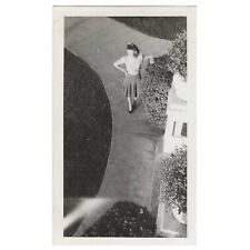 Vintage Snapshot Of Pretty. 1940s Woman Photo Taken From Above picture