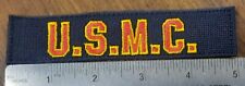 USMC Marine Corps Gold Yellow & Red on Black Tactical Style 1x5 Hook Name Patch picture