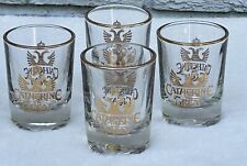 VTG Beautiful SET OF 4 Gold-rimmed Catherine The Great MCM SHOT GLASSES picture