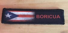 1x4 Boricua Puerto Rico Flag Morale Patch Military Tactical Army Badge Hook Tab picture