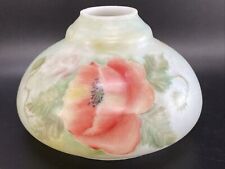 GORGEOUS Antique Hand Painted Light Shade Lamp Base Oil Milk Glass GWTW Hanging picture