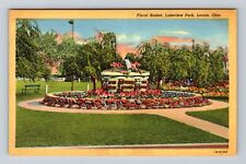 Lorain OH-Ohio, Floral Basket, Lakeview Park, Antique, Vintage Postcard picture