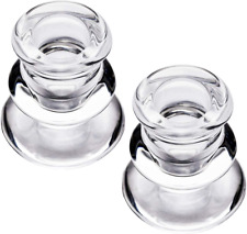 Clear Glass Candlestick Holders, Set of 2 Taper Candle Holders for Wedding, Deco picture