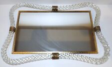 EXQUISITE VINTAGE MURANO GLASS TWISTED ROPE BRASS MIRRORED VANITY TRAY ~LARGE~ picture