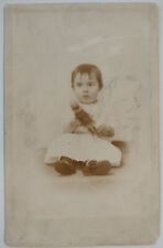 Vintage Baby with Doll RPPC Postcard Divided Back Real Photo Antique picture