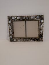 VINTAGE Ornate Pre-owned 9.25 in x 7.25 in. Twin Picture Frame w/o Glass picture
