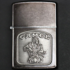 Vintage 1992 Unfired Midnight Chrome Tombstone Motorcycle Camel Zippo Lighter picture