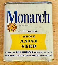 Vintage 1940s Monarch Whole Anise Seed Tin - 1.25 oz - Empty picture