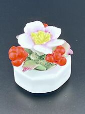 AYNSLEY Bone China Mini, Sculpted Hand Painted Flowers UK England Paperweight picture