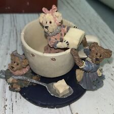 Boyds Bears Prissie, Sissie & Missie Fixin Tea For 3 Bearstone Handmade picture