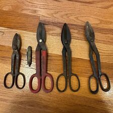 Vintage SET OF 4 Wiss Drop Forged Solid Steel Tin Snips MADE IN USA picture