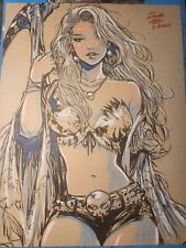 Jungle Girl Ink/Pencil Original Comic Art Illustration Signed 8.5x11 COA  picture