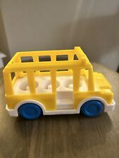 Vintage  1990’s Yellow School Bus With Blue Wheels. Unbranded. 6” Long picture