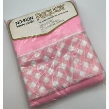 Vtg Pequot Pink Checkered Twin Flat Sheet Muslin Checkmates 39x76 Cottage Retro picture