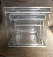 3 Boxes Stackable Soft Plastic With Metal Frames & Lids, Old Store Display Cases picture