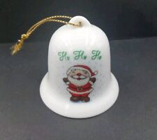 Vintage Russ Berrie Santa Claus Ornament Porcelain Bell Ho Ho Ho  1980s  picture