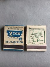 Zion Deli & Loretta’s Tea Room Vintage 60’s Matchbooks New York City picture