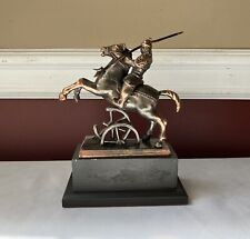 VTG Medieval Warrior on Horse Bronze Statue (Provenance, US General), 6 3/4
