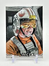 Topps Star Wars Luke Skywalker Red Five X-Wing hand-drawn 1/1 Sketch Card picture