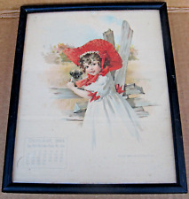 1894 Framed Oct Calendar Page by Maud Humphrey - Bogart's Mother picture