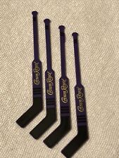 4 New Crown Royal Hockey/Goalie Sticks - Swizzle Stix - Purple-Plastic-Vintage picture