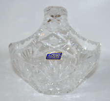 Vintage Violetta Hand Cut Basket 24% Clear Lead Crystal Made In Poland 5.5