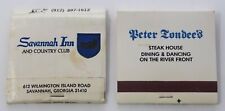 Vintage 2 Matchbooks Savannah Inn & Country Club Peter Tondee's Steakhouse 1960s picture