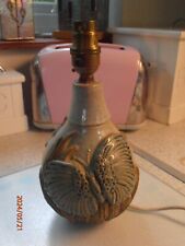 Vintage Bernard Rooke Studio Pottery Lamp Blue Butterfly & Moth + Reeds PAT TEST picture